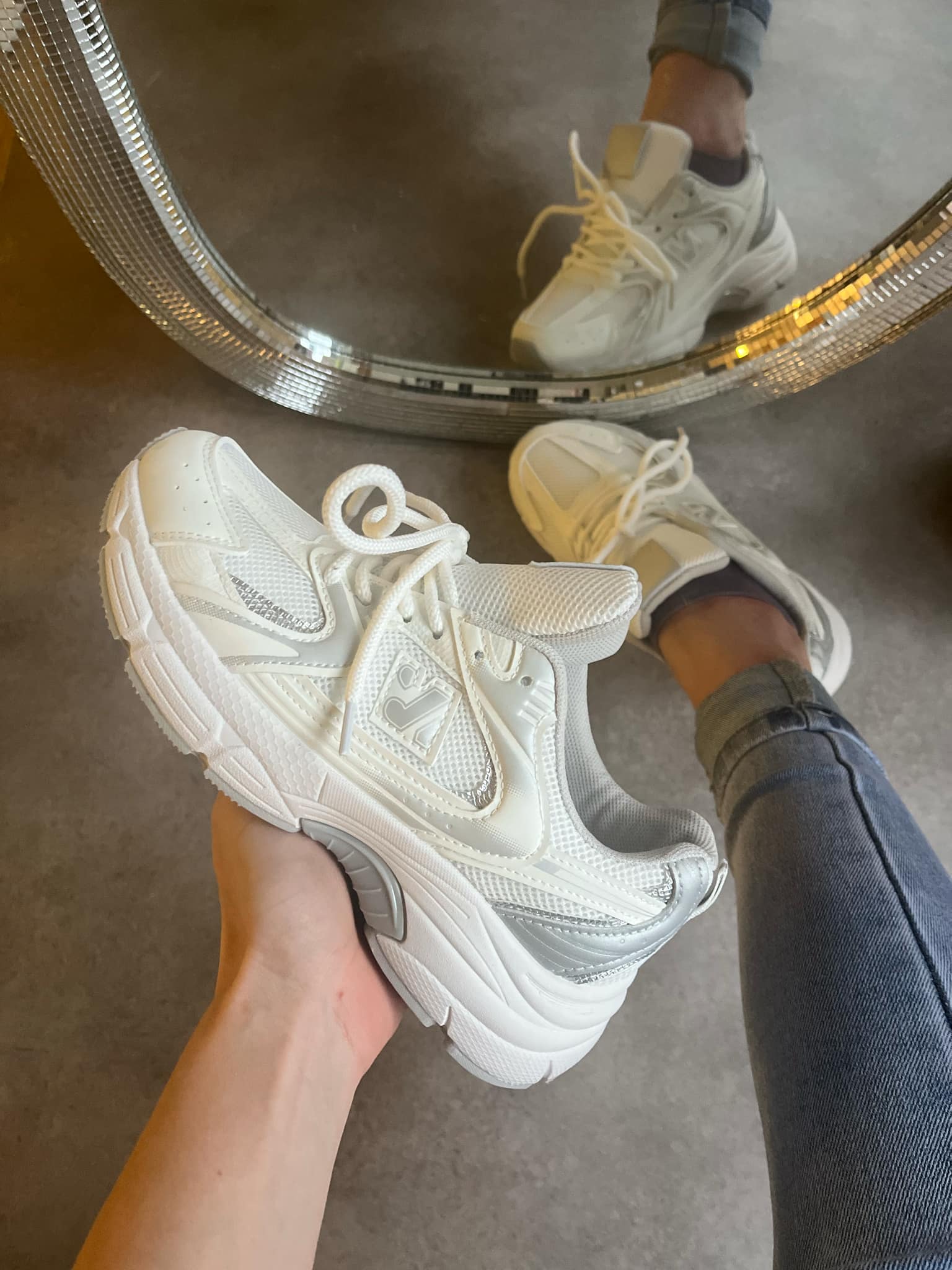 Witte dames sneaker Elara – trendy chunky sneaker