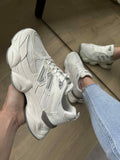 Sneaker Dana wit met lichtgrijs