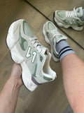 Sneaker Dana beige met lichtgroen