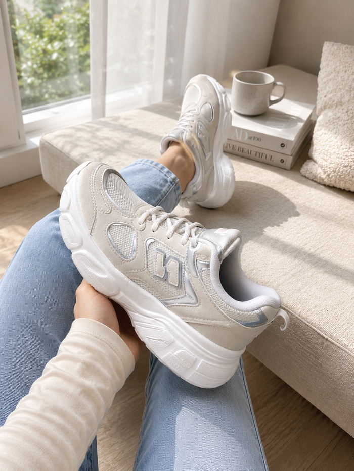 Sneaker Elva witbeige