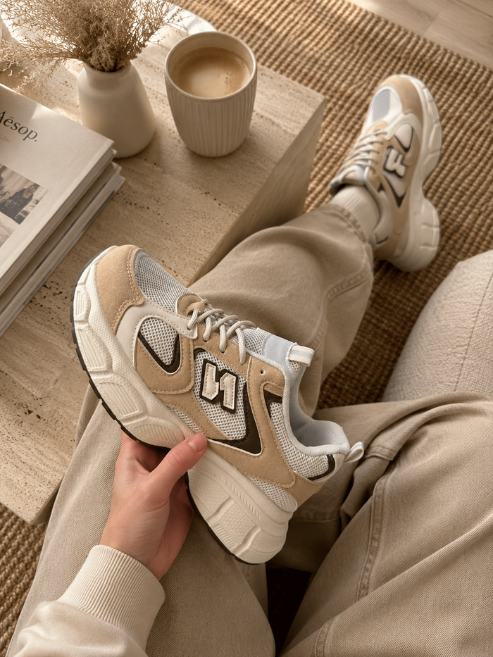 Sneaker Elva donkerbeige