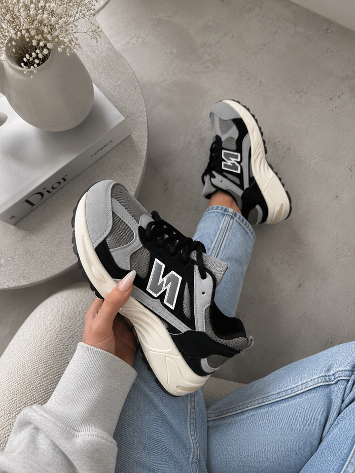 Zapatillas Mona negro-gris