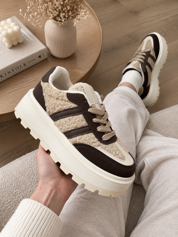 Zapatilla Selin marrón/beige