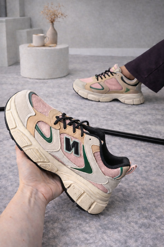 Sneaker Elva roze- zwart