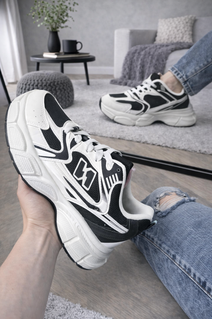 Sneaker Elva wit- zwart